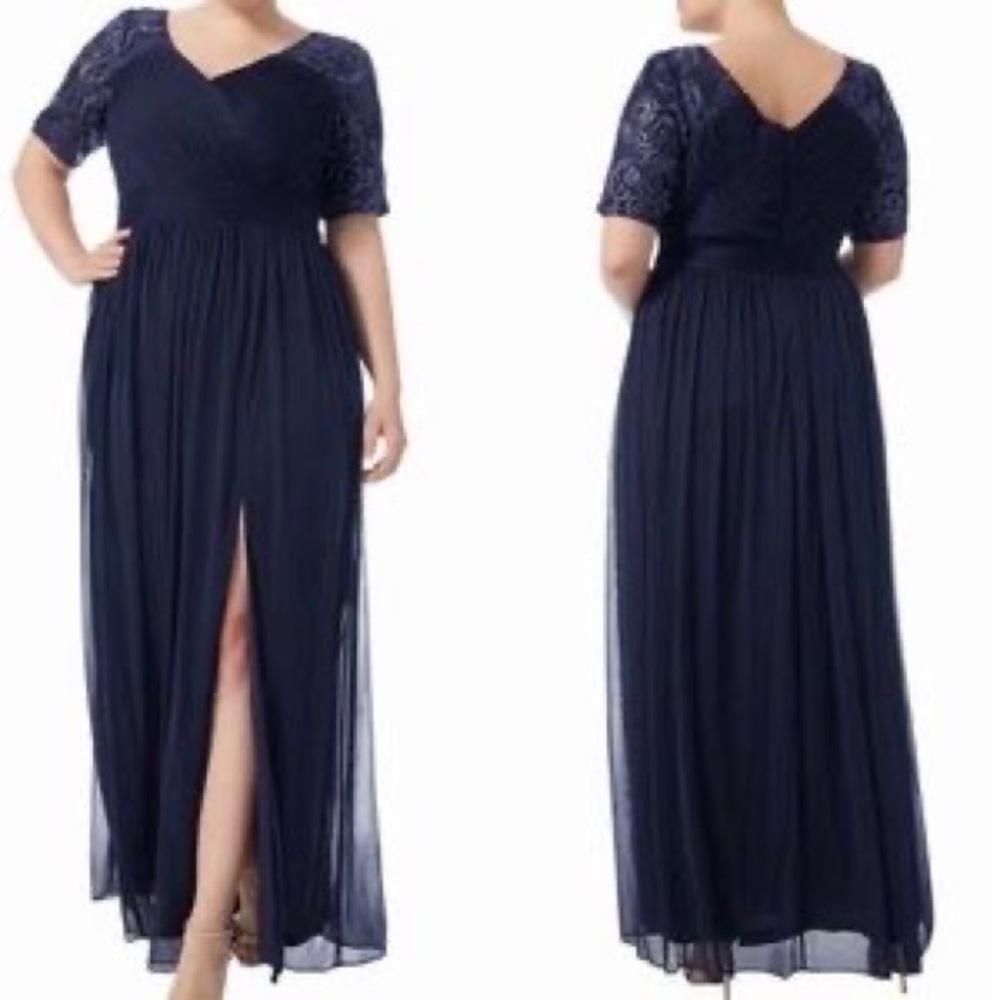 Adrianna Papell Pleated Short Sleeve Dress